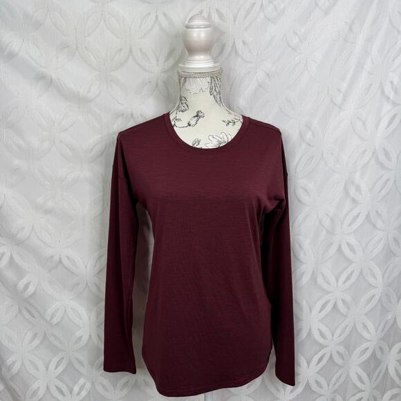 The North Face Hyperlayer FlashDry Crew Long Sleeve Tee Brick Red Womens Size S - Picture 1 of 8